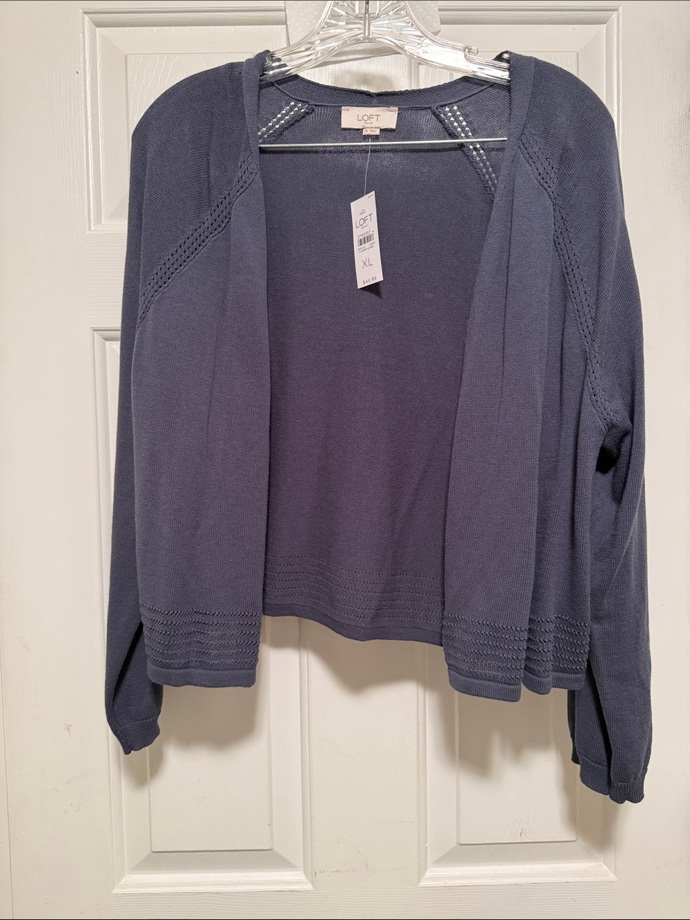 LOFT Navy Open-Front Lightweight Cardigan